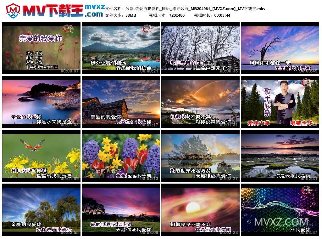 欣新-亲爱的我爱你_国语_流行歌曲_MB204961